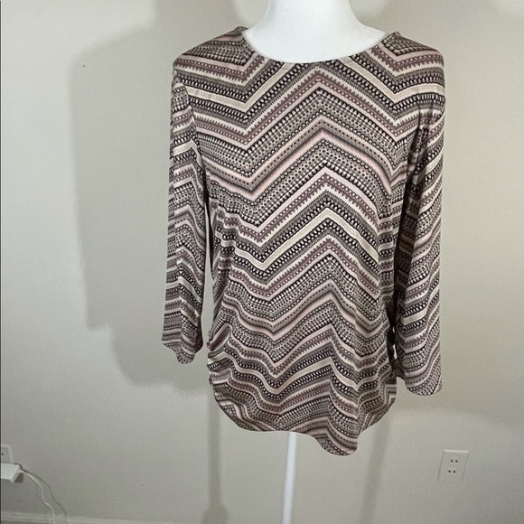 Travelers by Chico’s sz sz 1 top knit zigzag print - Picture 3 of 12